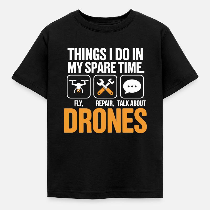 Drones : Discussion sur la réparation de mouches pendant le temps libre - T-shirt Enfant - noir