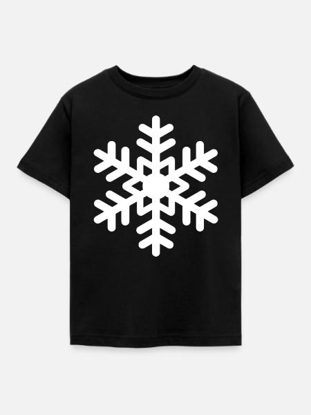 Schneeflocke Schnee - Kinder T-Shirt - Schwarz