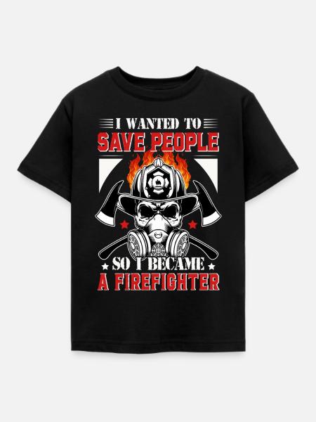 Feuerwehr - Kinder T-Shirt - Schwarz