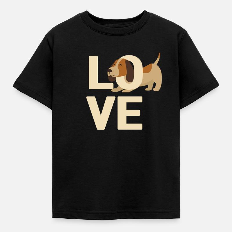 Ich liebe Hunde - Kinder T-Shirt - Schwarz