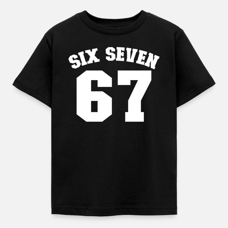Six Seven Jersey Fun 67 Nummer 6-7 6 7 Six Seven - Børne-T-shirt - sort