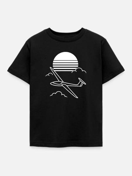 Segelflug am Sonnenuntergang - Kinder T-Shirt - Schwarz