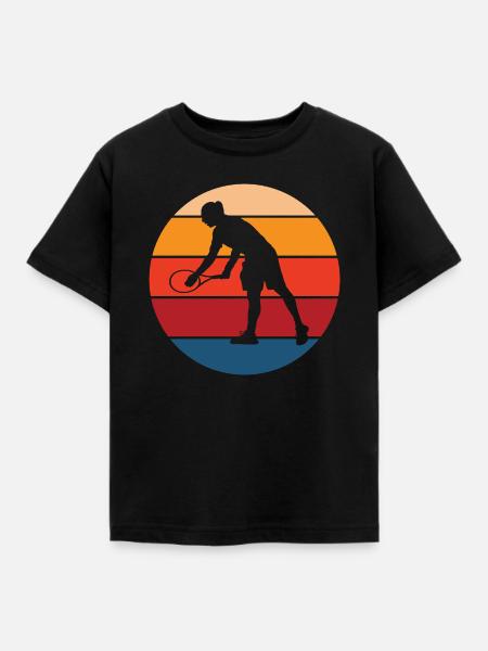 Tennis - Kinder T-Shirt - Schwarz