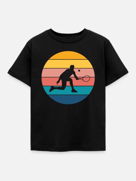 Tennis - Kinder T-Shirt - Schwarz