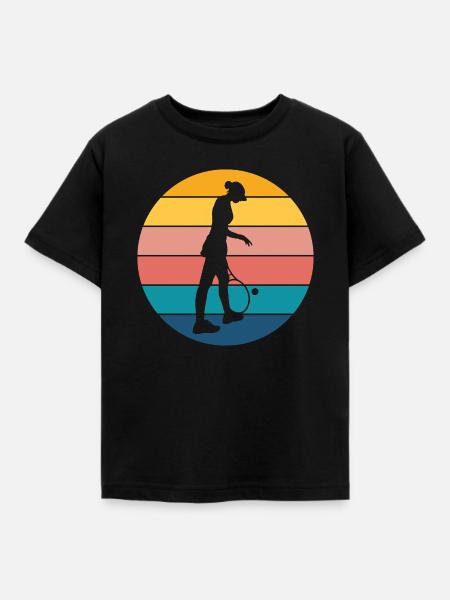 Tennis - Kinder T-Shirt - Schwarz