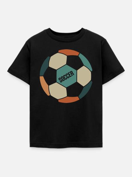 Retro Soccer Ball - Kids' T-Shirt - black