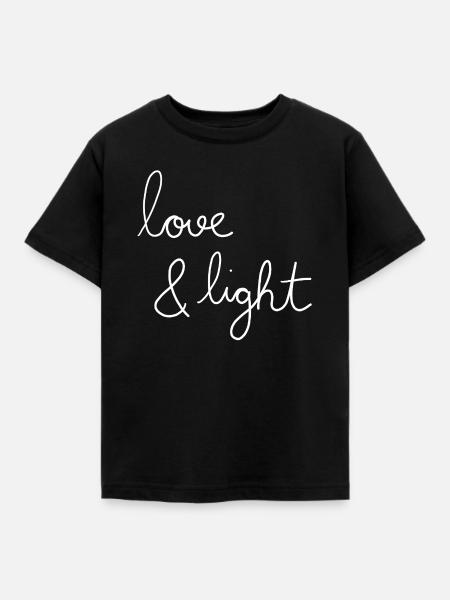 love & light - Kinder T-Shirt - Schwarz