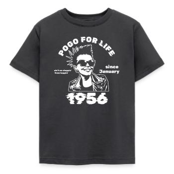 70. Birthday Pogo for life since 01/1956 - Kids' T-Shirt - dark grey - Front - AI Model Kid Female (0cm)