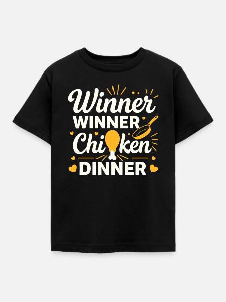 Gewinner-Hühnchen-Dinner-T-Shirt - Kinder T-Shirt - Schwarz