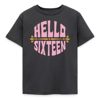 Bonjour Seize Or Rose - T-shirt Enfant - charbon - Devant - AI Model Kid Female (0cm)