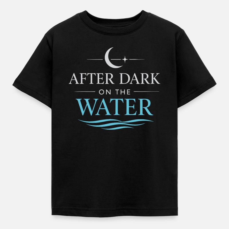 Nachtbootfahren Mit - Kinder T-Shirt - Schwarz