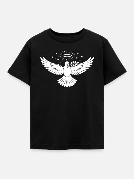 Taube Heilig Christlich - Kinder T-Shirt - Schwarz
