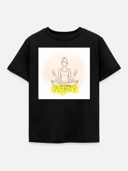 Haltung Meditation Illustration - Kinder T-Shirt - Schwarz