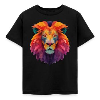 Lion - Kids' T-Shirt - black - Front - AI Model Kid Female (0cm)