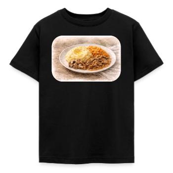 Herzhafte Teller-Idylle  - Kinder T-Shirt - Schwarz - Vorne - AI Model Kid Female (0cm)