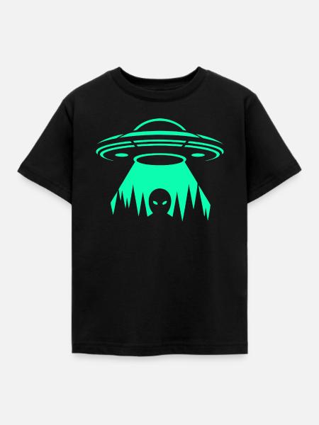 UFO-Neon-Entführung - Kinder T-Shirt - Schwarz