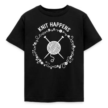 Tricote en laine se fait - T-shirt Enfant - noir - Devant - AI Model Kid Female (0cm)