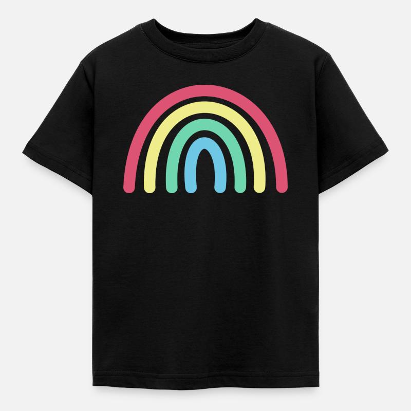 Regenbogen - Kinder T-Shirt - Schwarz