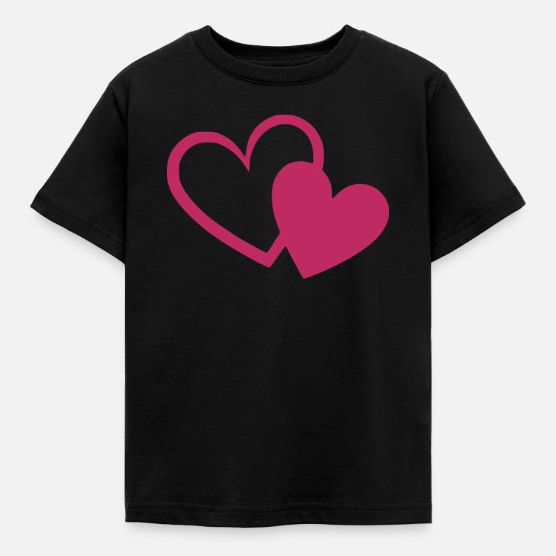 Valentinstag Herz rot Geschenk Valentinstag - Kinder T-Shirt - Schwarz