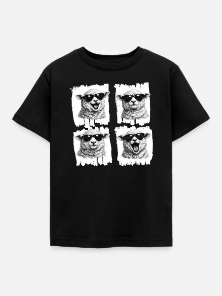 Schaf Sonnenbrillen Quartet - Kinder T-Shirt - Schwarz