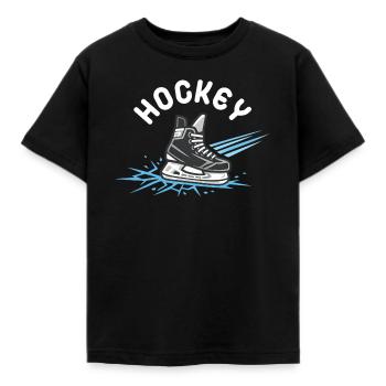 Hockey Skate– Eishockey Fan - Kids' T-Shirt - black - Front - AI Model Kid Female (0cm)