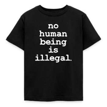Aucun être numan n’est illégal, personne n’est illégal - T-shirt Enfant - noir - Devant - AI Model Kid Female (0cm)