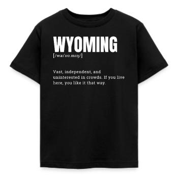 Typographie du terrain en audace du Wyoming - T-shirt Enfant - noir - Devant - AI Model Kid Female (0cm)
