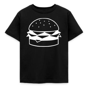 Eating fast food - Kids' T-Shirt - black - Front - AI Model Kid Female (0cm)