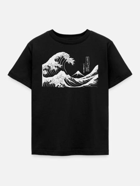 Great Wave Kanagawa Japanese Art - Kinder T-Shirt - Schwarz