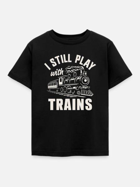 Zugführer der Dampflokomotivenbahn - Kinder T-Shirt - Schwarz
