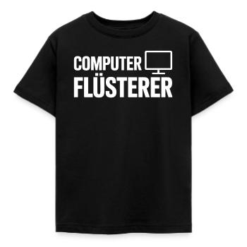 Computer Flüsterer – Monitor-Icon Design - Kinder T-Shirt - Schwarz - Vorne - AI Model Kid Female (0cm)