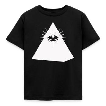 Pyramidenauge Symbol Illuminati - Kinder T-Shirt - Schwarz - Vorne - AI Model Kid Female (0cm)