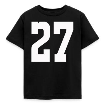 Ziffern 27 Kontrast-Design - Kinder T-Shirt - Schwarz - Vorne - AI Model Kid Female (0cm)