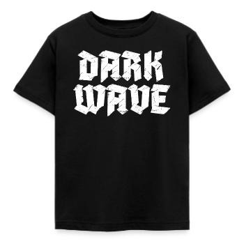 Dark Wave typography logo design - Kids' T-Shirt - black - Front - AI Model Kid Female (0cm)