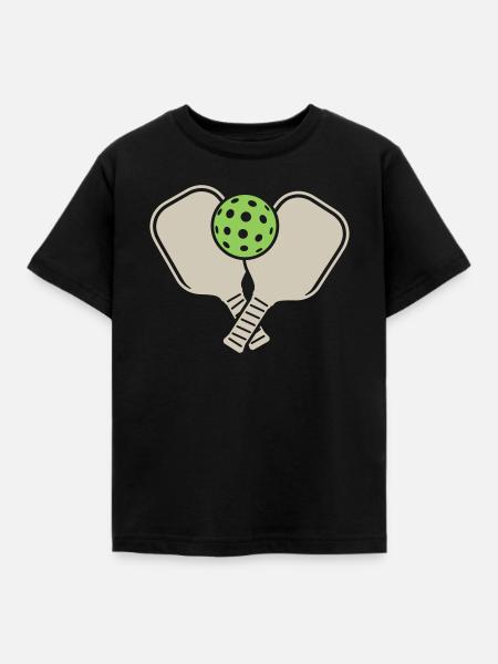 Pickleball - Kinder T-Shirt - Schwarz