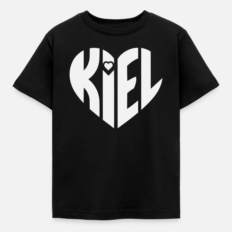 Kiel Heart Typography - Kids' T-Shirt - black