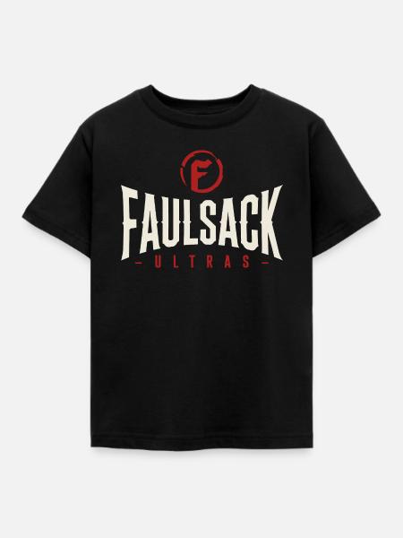 Faulsack ultras (white) - Kinder T-Shirt - Schwarz