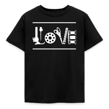 Schneider Schneider Schneider Schneider Tuchmacher Liebe Nähkosten - Kinder T-Shirt - Schwarz - Vorne - AI Model Kid Female (0cm)