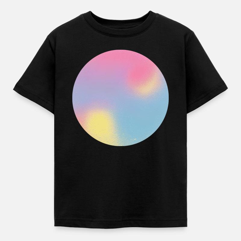 Aura Check Pastel Gradient Sphere - Kids' T-Shirt - black