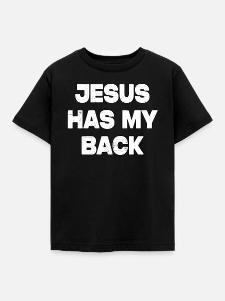 Jesus Has My Back - Kinder T-Shirt - Schwarz