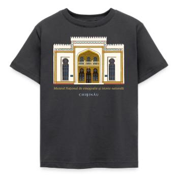Moldau, Handzeichnung Nationalmuseum Chisinau - Kinder T-Shirt - Dunkelgrau - Vorne - AI Model Kid Female (0cm)