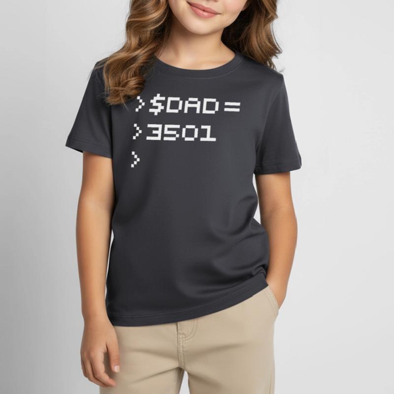 DAD Terminal de Pixels Nerd Code 8-Bits Rétro T-shirt Enfant