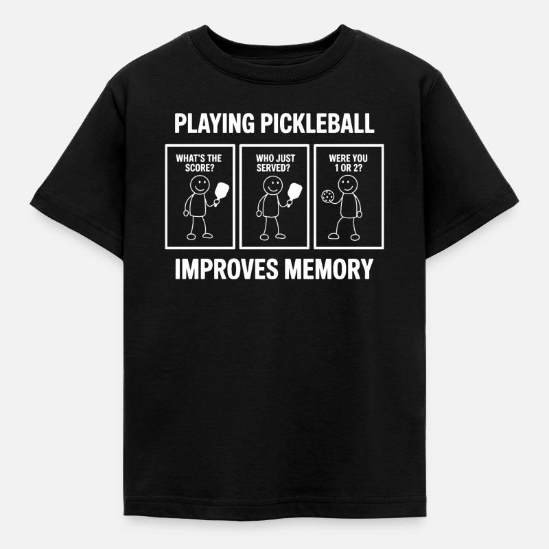 Pickleball Memory Comic Bon pour la mémoire - T-shirt Enfant - noir