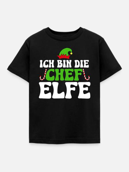 Ich bin die Chefelfe - Kinder T-Shirt - Schwarz