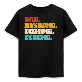 Dad Husband Angler Legend - Kids' T-Shirt - black - Front - AI Model Kid Female (0cm)