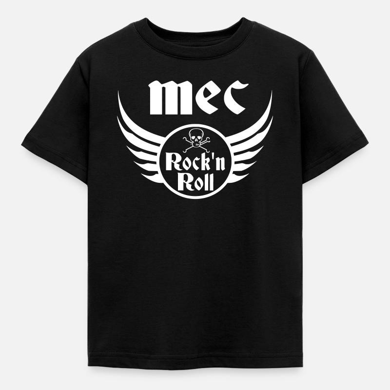Dude Rock and Roll Skull Wings Hvide - Børne-T-shirt - sort