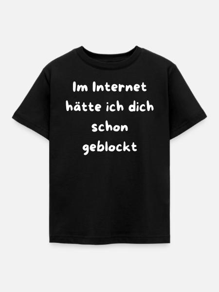 Schon geblockt Netz Meme Text - Kinder T-Shirt - Schwarz