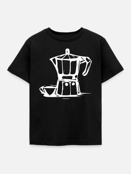 Bialetti Weiß - Kinder T-Shirt - Schwarz