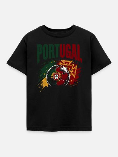 Portugal Fußball Fanshirt & Merch - Kinder T-Shirt - Schwarz