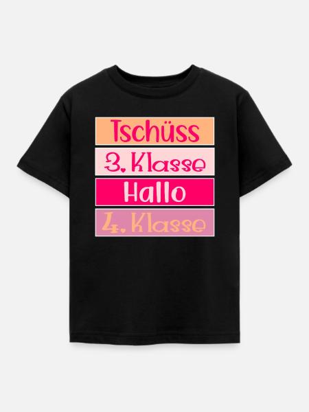Hallo Viertklässlerin - Grundschule - Kinder T-Shirt - Schwarz